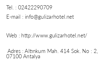 Glizar Hotel iletiim bilgileri